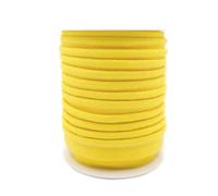 TEXTEX = Ruban Passepoil pour Coudre des Vêtements et des Textiles. Composition Polyester 50% et Coton 50%. Rabat de 10 mm de Large. Pièces de 10 Mètres - (Jaune)