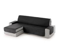 TEXTIL-HOME Housse de Canapé d’Angle Gauche avec Accoudoirs Adele 200 cm - Housse Protège-Canapé Réversible Matelassé Noir, Anti-Taches, Lavable, Idéal Animaux,