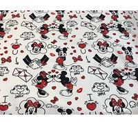 textil pertex Tissus Disney Mickey & Minnie Coeurs Rouges