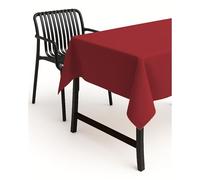 TextilDepot24 - Nappe de jardin - Aspect lin - Tissu anti-taches - Infroissable - 110 x 160 cm - Rouge