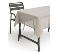 TextilDepot24 Nappe de Jardin avec Ourlet - Lavable - Résistante aux intempéries - Beige - 160 x 220 cm - Ovale
