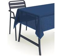 TextilDepot24 Nappe de Jardin avec Ourlet - Lavable - Résistante aux intempéries - Bleu - 140 x 180 cm - Ovale