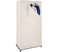Textile Armoire beige avec tringle à vêtements Armoire en tissu pliante Vestiaire