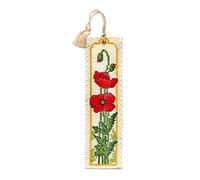Textile Heritage Collection Kit de marque-page au point de croix Motif coquelicots