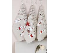 textile idea Lot de 3 torchons en lin mélangé 46 x 60 cm, torchons de cuisine, petites serviettes 60 % lin, 40 % coton, serviette avec crochet de suspension - Chefs, 3 pièces.