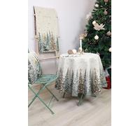 textile idea Nappe ronde « Noël arrive à la maison », 165 cm, décoration de table de Noël de qualité supérieure avec lurex, nappe de Noël festive robuste, pour salon et salle à manger