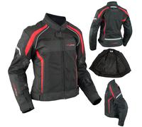 Textile Moto Blouson Femme Protections CE Respirant été Impermeable