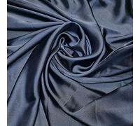 Textile Station BBR Silky Charmeuse Tissu drapé en satin léger pour robe de mariée - 112 cm de large (bleu marine foncé 10, 1 m)