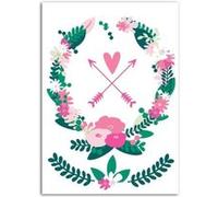 Textile thermocollant 15 x 21 cm - Couronne de fleurs G