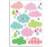 Textile thermocollant 15 x 21 cm - Nuages fille G