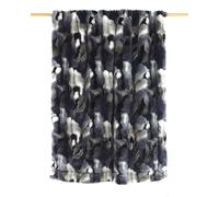 Textiles Mora Plaid imitation cuir Dinka - 130 x 170 cm - Bleu Noir - Canapé unisexe