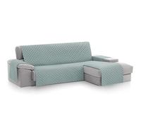 Textilhome - Housse de Canapé d’Angle Malu, Chaise Longue Droite 240 cm, Protège-Canapé Réversible Universel avec Rembourrage, Idéal pour résistante aux Animaux, Couleur Aigue-Marine
