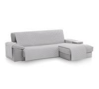 Textilhome - Housse de Canapé d’Angle Malu, Chaise Longue Droite 240 cm, Protège-Canapé Réversible Universel avec Rembourrage, Idéal pour résistante aux Animaux, Couleur Gray Chair