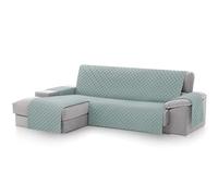 Textilhome - Housse de Canapé d’Angle Malu, Chaise Longue Gauche 240 cm, Protège-Canapé Réversible Universel avec Rembourrage, Idéal pour résistante aux Animaux, Couleur Aigue-Marine