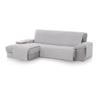 Textilhome - Housse de Canapé d’Angle Malu, Chaise Longue Gauche 240 cm, Protège-Canapé Réversible Universel avec Rembourrage, Idéal pour résistante aux Animaux, Couleur Gray Chair