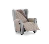 Textilhome Housse de Canapé Malu, 1 Place - Housse de Fauteuil Relax et Oreiller Réversible, Protège Canapé Matelassé Contre Les Griffures. Couleur Beige
