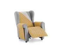 Textilhome Housse de Canapé Malu, 1 Place - Housse de Fauteuil Relax et Oreiller Réversible, Protège Canapé Matelassé Contre Les Griffures. Couleur Moutarde