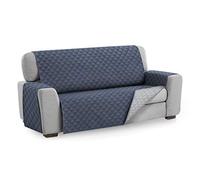 Textilhome Housse de Canapé Malu, 2 Places (110 cm), Protège-Canapé Réversible Universel avec Rembourrage, Idéal pour Animaux, Résistant aux Griffures et aux Poils, Couleur Bleu