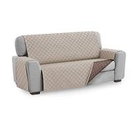 Textilhome Housse de Canapé Malu, 3 Places (160 cm), Protège-Canapé Réversible Universel avec Rembourrage, Idéal pour Animaux, Résistant aux Griffures et aux Poils, Couleur Beige