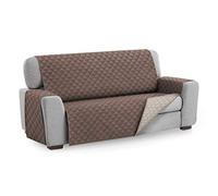 Textilhome Housse de Canapé Malu, 3 Places (160 cm), Protège-Canapé Réversible Universel avec Rembourrage, Idéal pour Animaux, Résistant aux Griffures et aux Poils, Couleur Marron