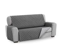 Textilhome Housse de Canapé Malu, 4 Places (200 cm), Protège-Canapé Réversible Universel avec Rembourrage, Idéal pour Animaux, Résistant aux Griffures et aux Poils, Couleur Grey