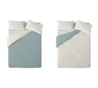 Textilhome - Housse de Couette réversible 240x220 cm en Microfibre, Parure de lit pour lit 135/150 avec 2 taies d’Oreiller 70x40 cm - Douce, Respirante, Couleur Aquamarine/Ivory