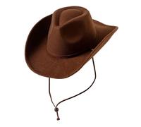 Textiluna Chapeau De Cow-Boy Rétro en Feutre À Bord for Femme Et Homme, Style Western, avec Cordon Coupe-Vent(Coffee,Large-X-Large)