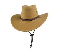 Textiluna Chapeau de Cow-Girl Rose en Daim for Homme et Femme, Style Western, Style Britannique rétro, Style Fedora, Protection Solaire à Large Bord(Dark khaqi)