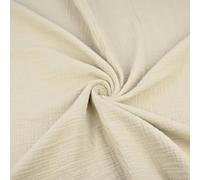 Textrend Tissu mousseline au mètre, Double gaze - 100% coton, tissu anti-allergénique, Textrend 1x1.45m - Tissu de couture, Idéal pour les bébés (Beige)