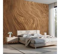 Texture Abstrait des Anneaux D'Arbre 3D Papier Peint 350x256cm(L x H) Tapisserie Murales Panorama Papier Peint Panoramique Rayures Géométrique Pour Salon Chambre D'Enfant Décoration Murale