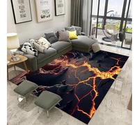 Texture Abstraite De Flamme De Roche Tapis De Restaurant Imprimé en 3D 120 X 160 Cm - Tapis De Sol Antidérapant pour Porte Intérieure - Toucher Doux - Fibre De Polyester - Facile À Nett -636515542721