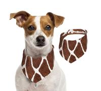Texture Animale à imprimé Peau de Girafe,Bandanas pour Chien, écharpe en Coton, Bavoirs réglables pour Animaux de Compagnie,M