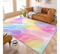 Texture Arc en Ciel Abstraite Comfort Tapis Moderne Moelleux à Poils Courts, Dessous antidérapant, Lavable à 30 degrés, Coloré Adulte Doux Tapis de Salon Chambre Salle 160x230 cm