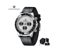 (Texture blanche argentée) Pagani Design 2023 Nouvelles montres de sport à quartz pour hommes en acier