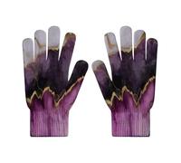 Texture De Marbre Abstraite Gants d'hiver en tricot pour écran tactile, Rayures Dorées gants pour ski, cyclisme et SMS pour homme et femme