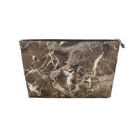 Texture De Marbre Brun Foncé Luxe, Trousse de Toilette Trousse de Maquillage Sac à cosmétiques Trousse de Toilette de Voyage Portable