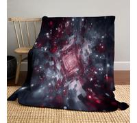 Texture D'Explosion Hexagonale Rouge-Grise Couverture Polaire Flanelle 220x240cm, Couverture Abstrait Moderne De Salon Couvertures De Canapé pour Adolescents Et Adultes, Gris Rouge