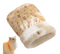 Texture douce: avec une couche d'apparence ultra-douce et un tissu de mélange de coton à double couche, le sac de couchage pour chat offre un confort moelleux aux côtés de l'entretien lavable à la