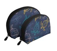 Texture écaille de Tortue, Trousse de Maquillage Coquille Femme Petit Porte-Monnaie Trousse de Toilette Trousse à cosmétiques 2 pièces