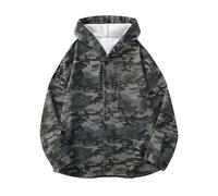 Texture élégante Tendance Rétro Haute Street Veste en Jean pour Hommes Pull de Basketball, Camouflage, L