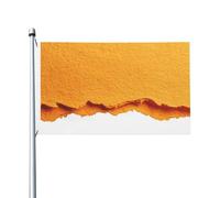 Texture en papier orange avec un bord déchiré pour maison de cour, bannière de vœux de saison avec œillets, décoration d'intérieur ou d'extérieur