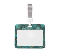 Texture en pierre précieuse turquoise polie, porte-badge coulissant en plastique dur pour cartes de travail, porte-nom pour infirmières, bureau