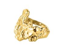 Texture fondue Argent sterling S925 Bagues empilables pour femmes Bague originale irrégulière et organique Accessoires de mode Bague épaisse ajustable pour un usage quotidien Or