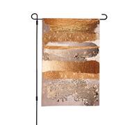 Texture glamour à traits dorés cuivrés,Drapeau de jardin décoratif double face pour intérieur et extérieur, 30 x 45 cm
