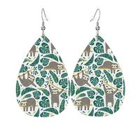 Texture légère de luxe - Convient pour un usage quotidien, une fête, un rendez-vous galant, adorable paresseux imprimé en cuir en forme de larme