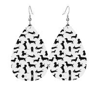 Texture légère de luxe - Convient pour un usage quotidien, une fête, un rendez-vous galant, boucles d'oreilles en cuir imprimé en forme de larme