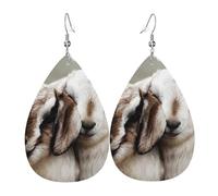 Texture légère de luxe - Convient pour un usage quotidien, une fête, un rendez-vous galant, boucles d'oreilles en cuir imprimé chèvre en forme de larme