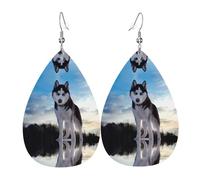 Texture légère de luxe - Convient pour un usage quotidien, une fête, un rendez-vous galant, boucles d'oreilles en cuir imprimé en forme de larme