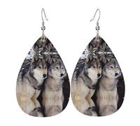 Texture légère de luxe - Convient pour un usage quotidien, une fête, un rendez-vous galant, boucles d'oreilles en cuir imprimé en forme de larme