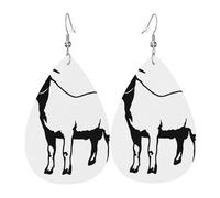 Texture légère de luxe - Convient pour un usage quotidien, une fête, un rendez-vous galant, boucles d'oreilles en cuir imprimé chèvre Boer en forme de larme